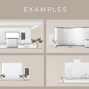 前台展厅接待台展位设计样机模板PSD稀缺资源-LOGO标兵-专业设计平台-海量素材资源