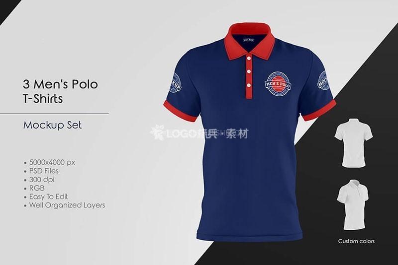 男士Polo衫设计展示样机PSD模板高质量-LOGO标兵-专业设计平台-海量素材资源