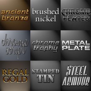 9种金属文字特效PS样式，ASL PSD格式-LOGO标兵-专业设计平台-海量素材资源