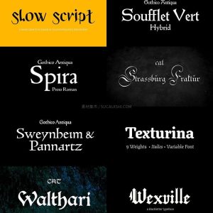 可商用哥特式英文字体70款【合集】-LOGO标兵-专业设计平台-海量素材资源