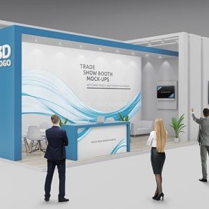 展厅接待台设计3D展示样机PSD模板稀缺资源12款-LOGO标兵-专业设计平台-海量素材资源