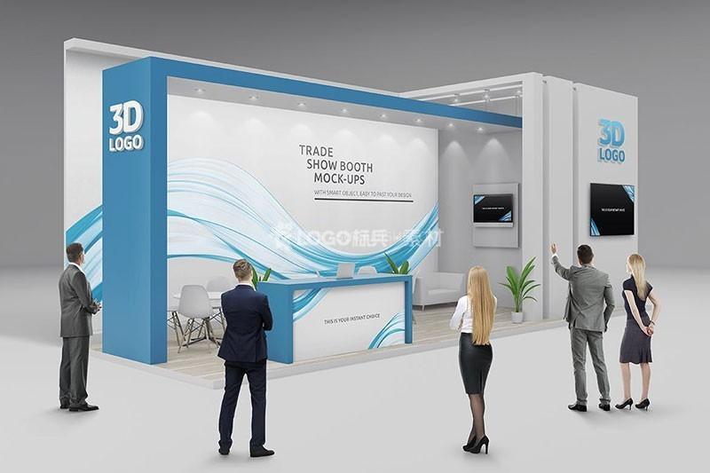 展厅接待台设计3D展示样机PSD模板稀缺资源12款-LOGO标兵-专业设计平台