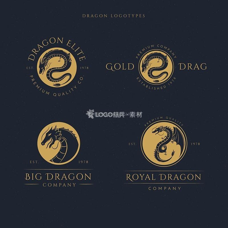 图片[4]-龙形LOGO标志矢量模板，36套AI源文件 - LOGO标兵-专业设计平台-海量素材资源-LOGO标兵-专业设计平台-海量素材资源