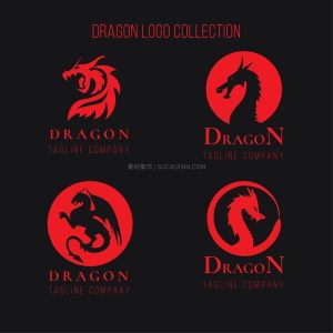 龙形LOGO标志矢量模板，36套AI源文件-LOGO标兵-专业设计平台-海量素材资源