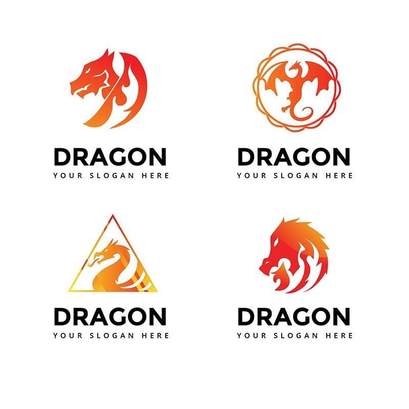 图片[1]-龙形LOGO标志矢量模板，36套AI源文件 - LOGO标兵-专业设计平台-海量素材资源-LOGO标兵-专业设计平台-海量素材资源