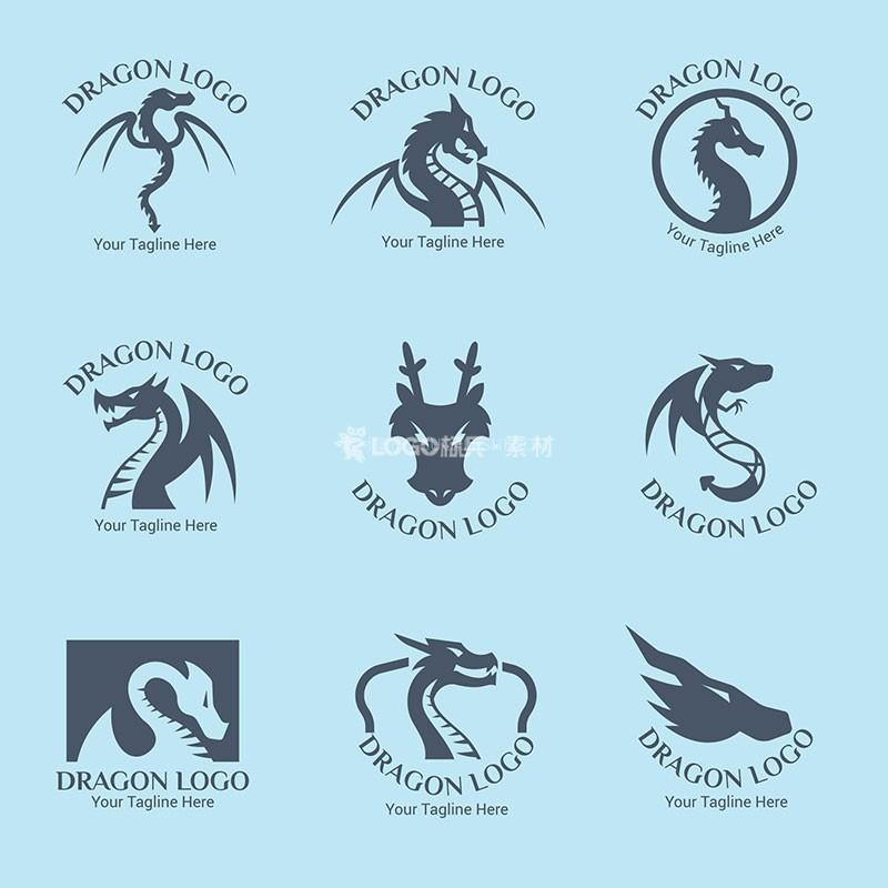 图片[3]-龙形LOGO标志矢量模板，36套AI源文件 - LOGO标兵-专业设计平台-海量素材资源-LOGO标兵-专业设计平台-海量素材资源