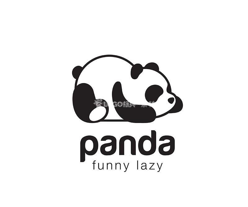 熊猫剪影LOGO标志矢量模板，AI源文件 - LOGO标兵-专业设计平台-海量素材资源-LOGO标兵-专业设计平台-海量素材资源