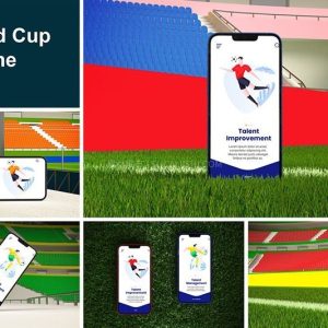 球场足球主题手机样机PSD模板-LOGO标兵-专业设计平台-海量素材资源