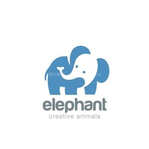 大象剪影LOGO标志矢量模板,一组AI源文件-LOGO标兵-专业设计平台-海量素材资源