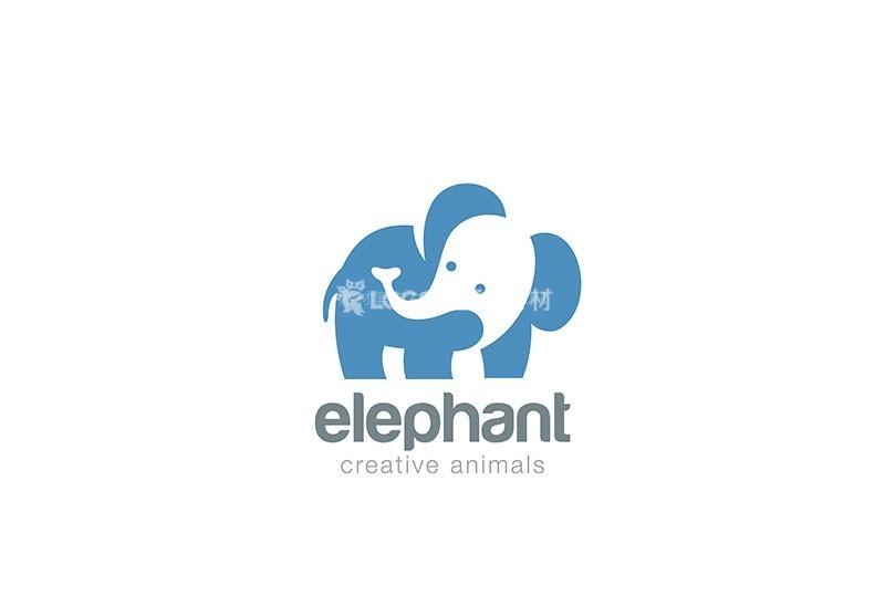 大象剪影LOGO标志矢量模板，一组AI源文件 - LOGO标兵-专业设计平台-海量素材资源-LOGO标兵-专业设计平台-海量素材资源