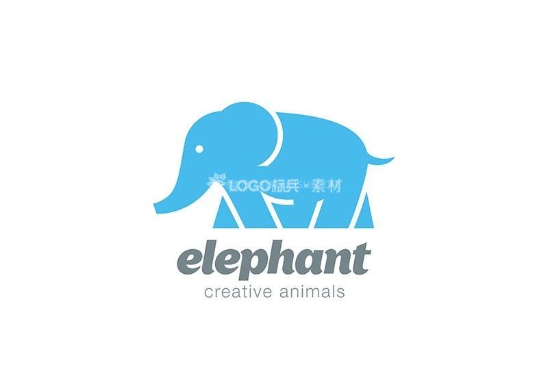 图片[2]-大象剪影LOGO标志矢量模板，一组AI源文件 - LOGO标兵-专业设计平台-海量素材资源-LOGO标兵-专业设计平台-海量素材资源