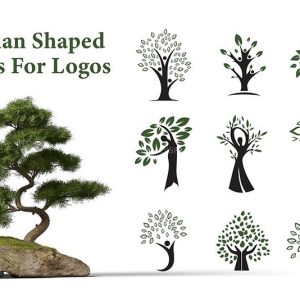 创意人形树木Logo标志模板，AI PSD源文件-LOGO标兵-专业设计平台-海量素材资源