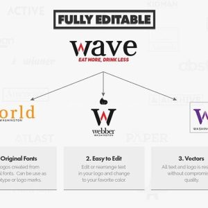 W字母Logo标志设计模板，AI源文件-LOGO标兵-专业设计平台-海量素材资源