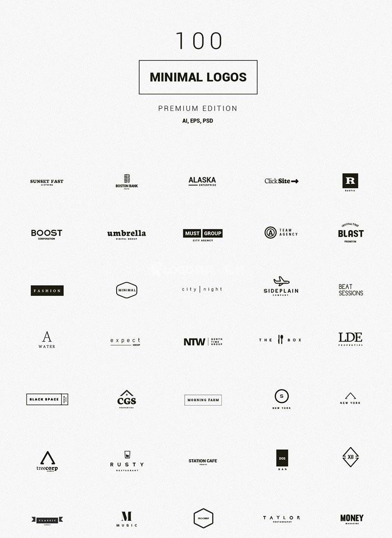 图片[3]-极简风Logo标志矢量模板，100套AI PSD格式 - LOGO标兵-专业设计平台-海量素材资源-LOGO标兵-专业设计平台-海量素材资源