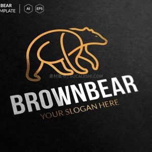 棕熊简笔画LOGO标志矢量模板,AI源文件-LOGO标兵-专业设计平台-海量素材资源