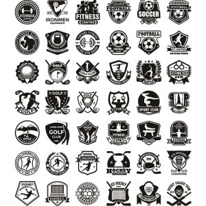 体育项目LOGO标志矢量模板，300套AI源文件-LOGO标兵-专业设计平台-海量素材资源