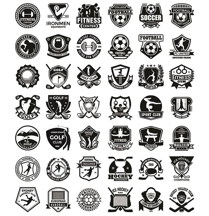 体育项目LOGO标志矢量模板,300套AI源文件-LOGO标兵-专业设计平台