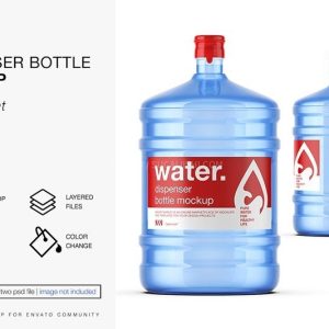 桶装水瓶包装标签设计展示样机PSD-LOGO标兵-专业设计平台-海量素材资源