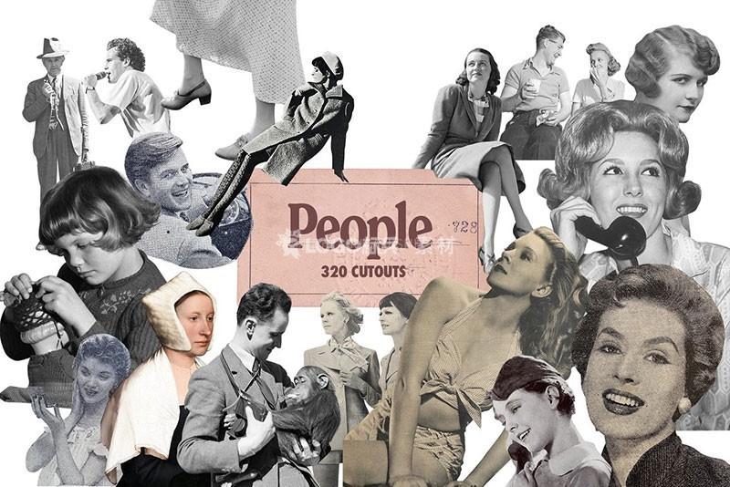 怀旧复古风拼贴手帐PNG免抠素材830款-LOGO标兵-专业设计平台-海量素材资源