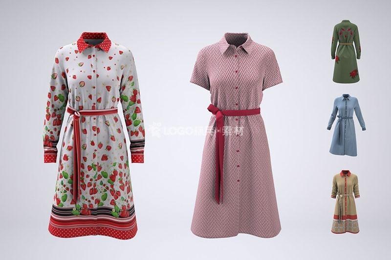 连衣裙服装图案设计展示样机PSD模板-LOGO标兵-专业设计平台-海量素材资源