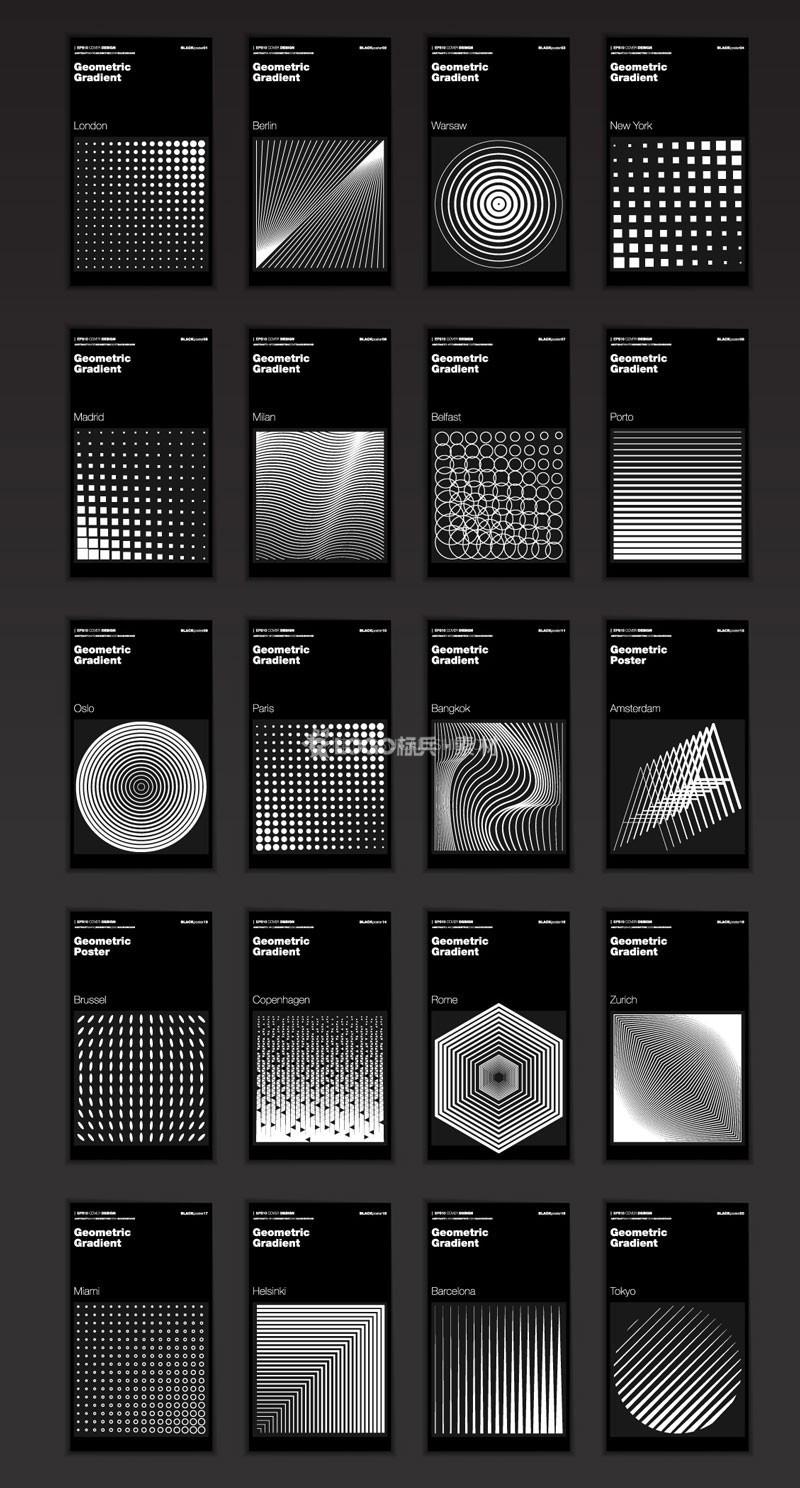抽象几何图形矢量背景图案,AI源文件40种-LOGO标兵-专业设计平台-海量素材资源