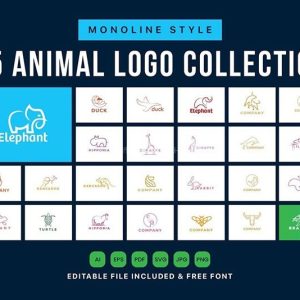 动物LOGO标志矢量模板,25套AI源文件-LOGO标兵-专业设计平台-海量素材资源