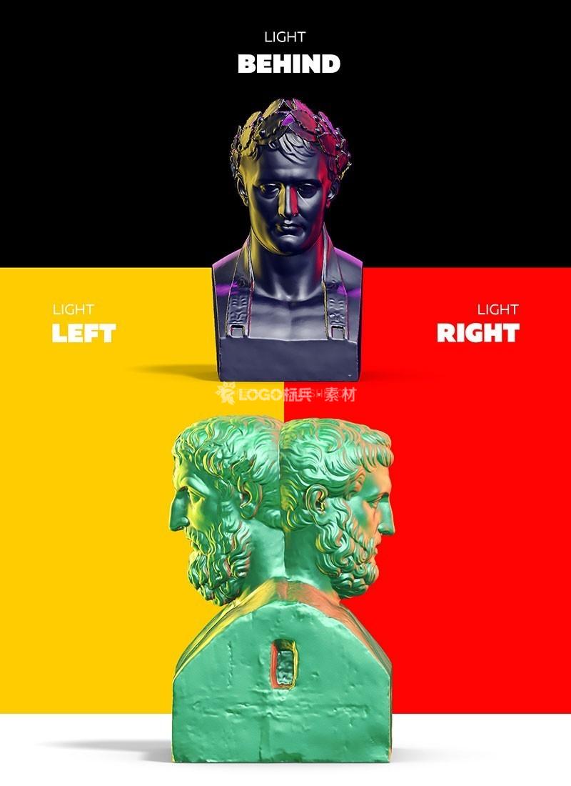 人像雕塑艺术样机模型，TIF可编辑格式85套稀缺素材 - LOGO标兵-专业设计平台-海量素材资源-LOGO标兵-专业设计平台-海量素材资源