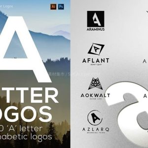 创意英文字母LOGO设计模板520套PSD AI格式-LOGO标兵-专业设计平台-海量素材资源