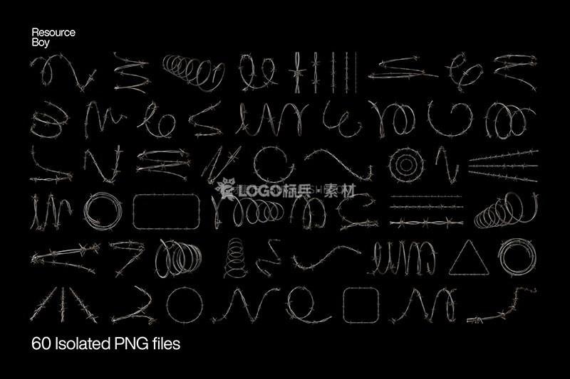 图片[3]-3D渲染刺铁丝图片素材PNG60张 - LOGO标兵-专业设计平台-海量素材资源-LOGO标兵-专业设计平台-海量素材资源
