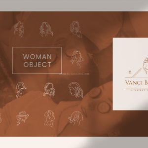 女性抽象线条LOGO设计模板，48个AI源文件-LOGO标兵-专业设计平台-海量素材资源