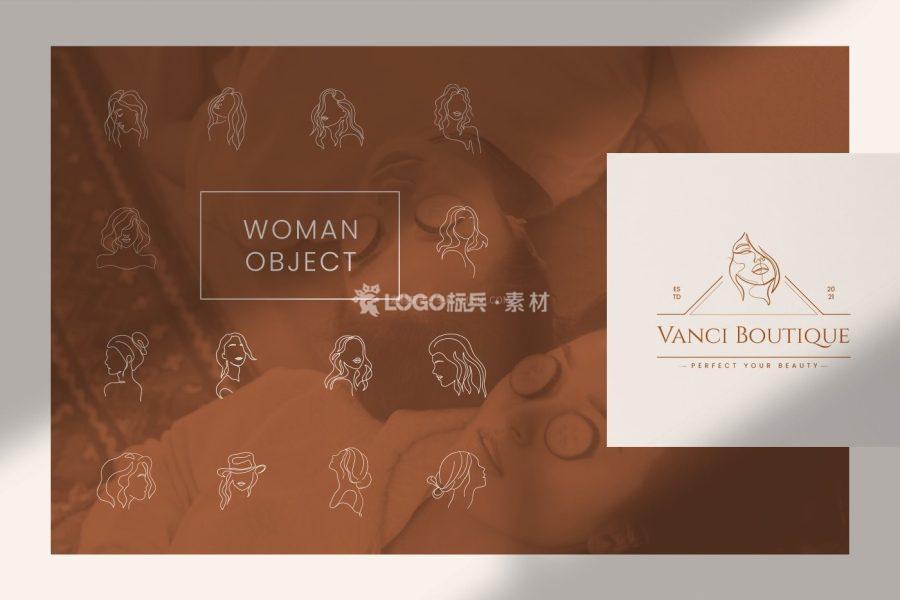女性抽象线条LOGO设计模板,48个AI源文件-LOGO标兵-专业设计平台