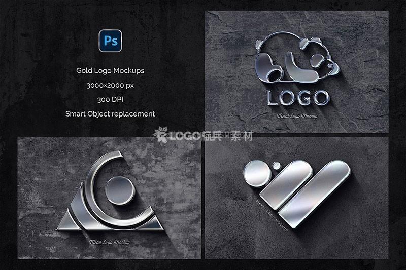 3D立体亚克力玻璃LOGO标志展示样机模板PSD-LOGO标兵-专业设计平台