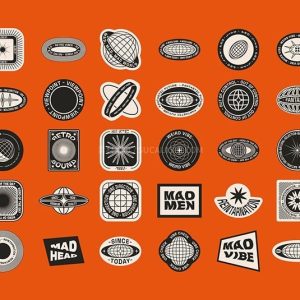 复古网格通用logo设计模板30款套装-LOGO标兵-专业设计平台-海量素材资源