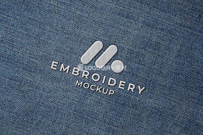 刺绣织物样机模板PSD10款真实高质量-LOGO标兵-专业设计平台-海量素材资源