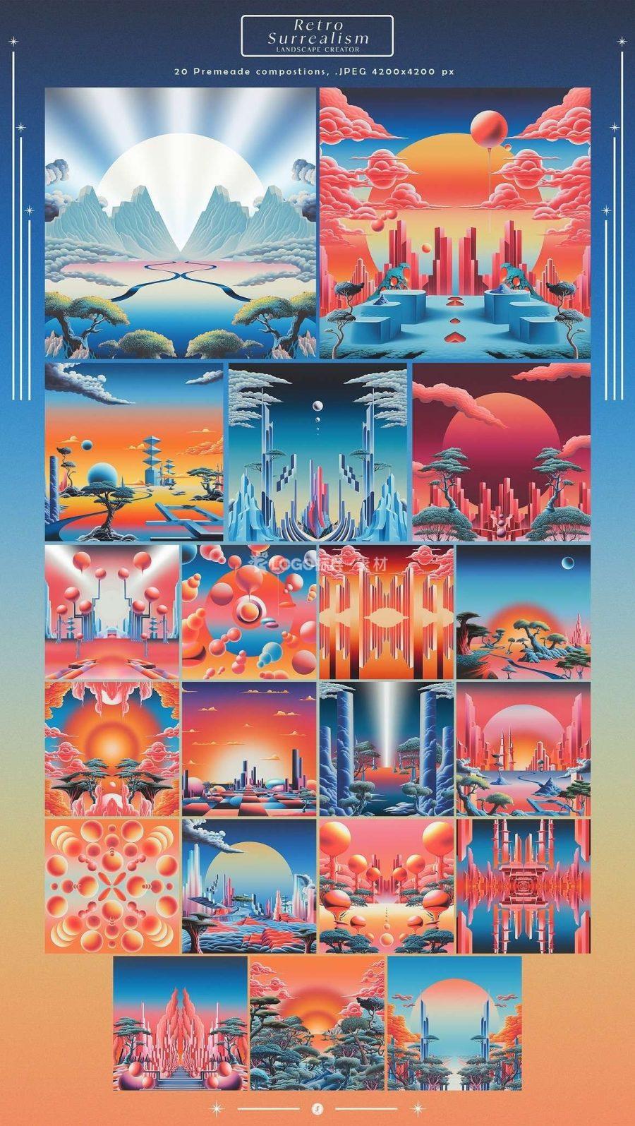 图片[4]-超现实奇幻蒸汽波渐变拼贴透明底PNG免抠素材200+ - LOGO标兵-专业设计平台-海量素材资源-LOGO标兵-专业设计平台-海量素材资源