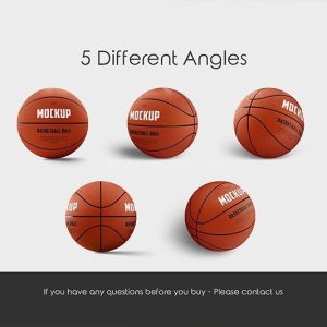 不同角度的篮球样机模板PSD 5个-LOGO标兵-专业设计平台-海量素材资源