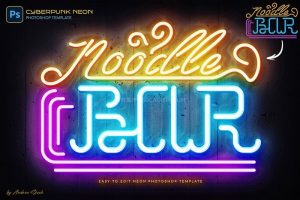 赛博朋克霓虹灯文字特效模板PSD-LOGO标兵-专业设计平台-海量素材资源