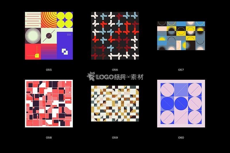孟菲斯抽象背景图案 AI PNG格式30张-LOGO标兵-专业设计平台-海量素材资源