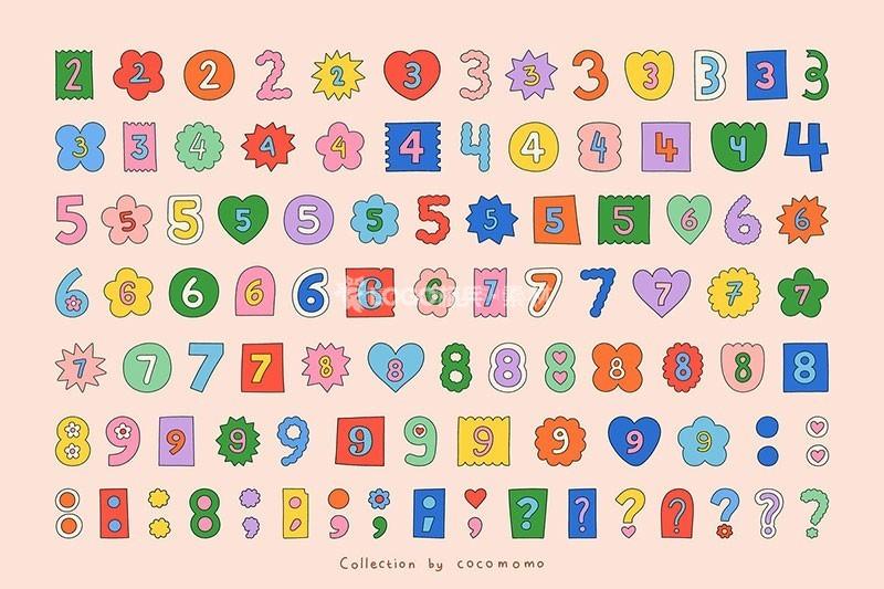 图片[3]-【手账必备】超萌卡通剪切素材：字母数字标点符号全都有！PNG透明底 - LOGO标兵-专业设计平台-海量素材资源-LOGO标兵-专业设计平台-海量素材资源