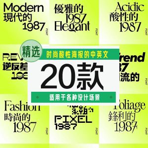 时尚酸性海报的中英文搭配字体20款-LOGO标兵-专业设计平台-海量素材资源
