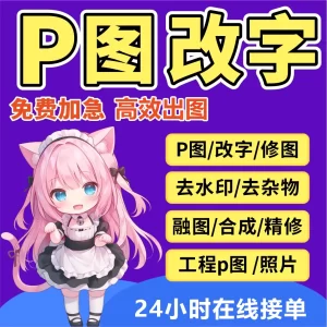 专业p图网站大小图定制LOGO定制改字PDF无痕改文字数字PS修图抠图去水印合成P寸照-LOGO标兵-专业设计平台-海量素材资源